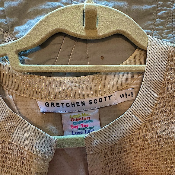 Gretchen Scott Designs Tops - Gretchen Scott Beige Textured Jacket